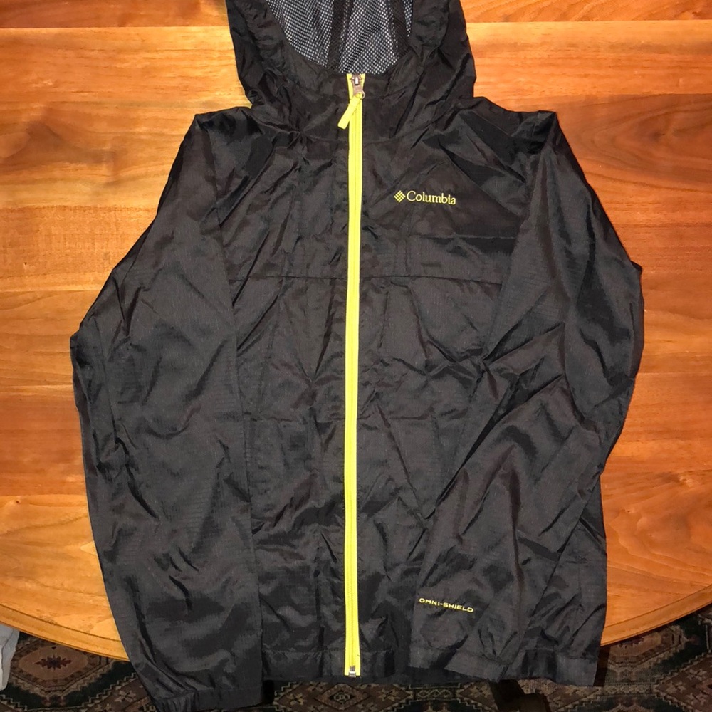 Kids Columbia black raincoat